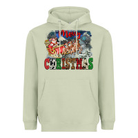 Merry Christmas Santa Sleigh Heavyweight Hoodie | Teevron