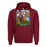 Burgundy western just a girl who loves horses Zipper Hoodie - OliviaCreatesArt