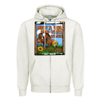 Oatmeal Heather western just a girl who loves horses Zipper Hoodie - OliviaCreatesArt