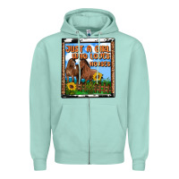 Seafoam western just a girl who loves horses Zipper Hoodie - OliviaCreatesArt
