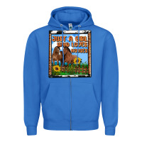 True Royal western just a girl who loves horses Zipper Hoodie - OliviaCreatesArt
