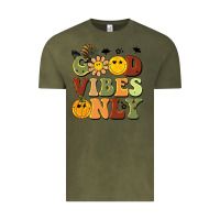 Vintage Olive halloween good vibes only Vintage Tee - BarkalooDesign