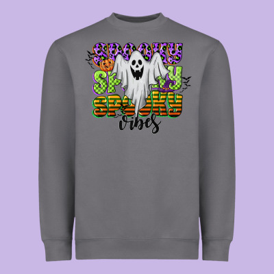 Spooky Spooky Spooky Vibes Heavyweight Sweatshirt Designed By Cowgirlartshop
