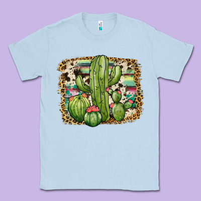 Serape Cowhide Cactus Classic Tee Designed By Jahusdesignshop