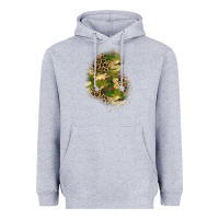 Heather Grey camouflage and leopard patch  1 Heavyweight Hoodie - BundleAndBundleShop