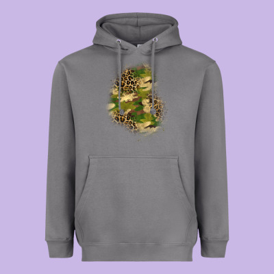 Camouflage And Leopard Patch  1 Heavyweight Hoodie Designed By Bundleandbundleshop
