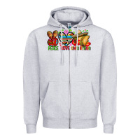 Heather Grey Peace love cinco de mayo Zipper Hoodie - FaDigitalArtStudio