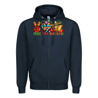 Navy Peace love cinco de mayo Zipper Hoodie - FaDigitalArtStudio