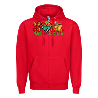Red Peace love cinco de mayo Zipper Hoodie - FaDigitalArtStudio