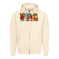 Sandshell Peace love cinco de mayo Zipper Hoodie - FaDigitalArtStudio