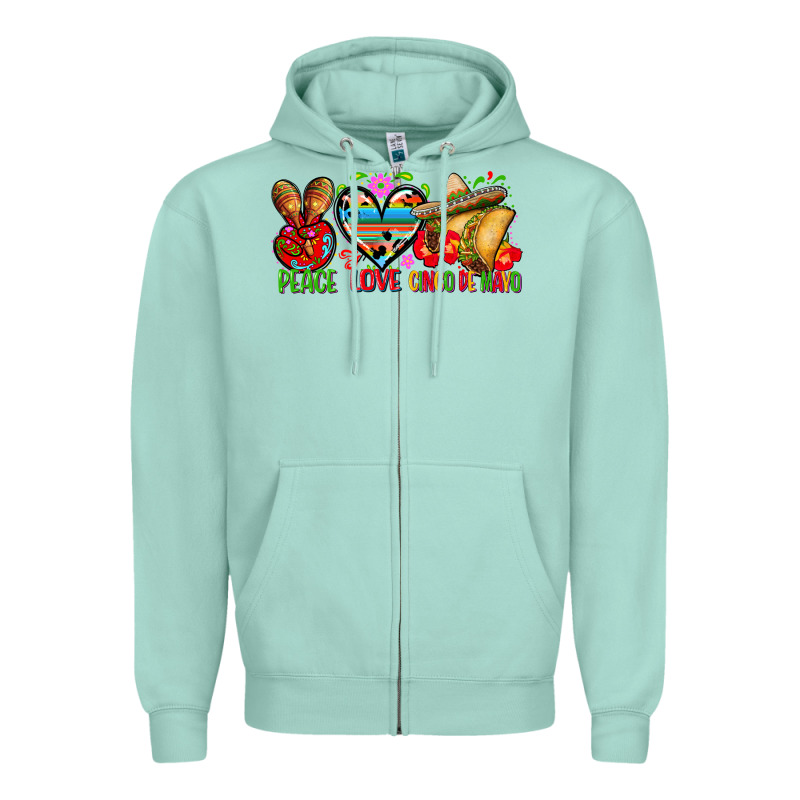 Peace Love Cinco De Mayo Zipper Hoodie by FaDigitalArtStudio | Teevron