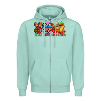 Seafoam Peace love cinco de mayo Zipper Hoodie - FaDigitalArtStudio