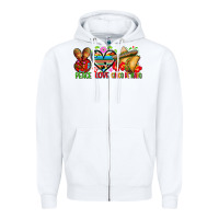 White Peace love cinco de mayo Zipper Hoodie - FaDigitalArtStudio
