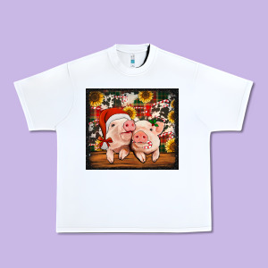 Christmas Pigs Tumbler Urban Heavy Tee Designed By Jasminsmagicworld