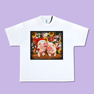 Christmas Pigs Tumbler Urban Heavy Tee Designed By Jasminsmagicworld