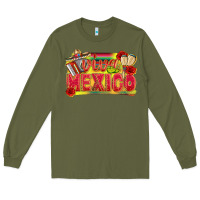 Army Green Viva Mexico Long Sleeve Tee - texasbilliewilder