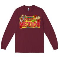 Burgundy Viva Mexico Long Sleeve Tee - texasbilliewilder