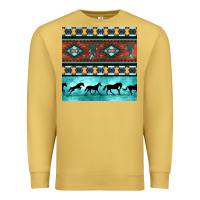 Antique Gold native american aztec seamless pattern Premium Sweatshirt - BundleAndBundleShop