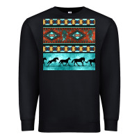 Black native american aztec seamless pattern Premium Sweatshirt - BundleAndBundleShop