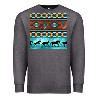 Charcoal Heather native american aztec seamless pattern Premium Sweatshirt - BundleAndBundleShop