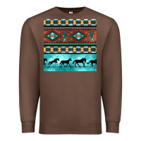Chestnut native american aztec seamless pattern Premium Sweatshirt - BundleAndBundleShop