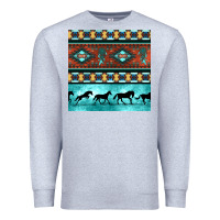 Heather Grey native american aztec seamless pattern Premium Sweatshirt - BundleAndBundleShop