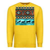 Lemon native american aztec seamless pattern Premium Sweatshirt - BundleAndBundleShop