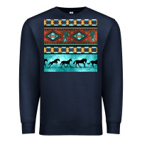 Navy native american aztec seamless pattern Premium Sweatshirt - BundleAndBundleShop