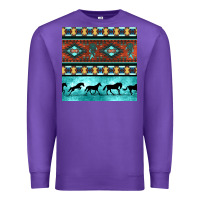 Purple native american aztec seamless pattern Premium Sweatshirt - BundleAndBundleShop