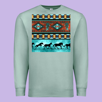 Native American Aztec Seamless Pattern Premium Sweatshirt Designed By Bundleandbundleshop