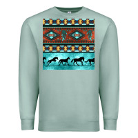 Seafoam native american aztec seamless pattern Premium Sweatshirt - BundleAndBundleShop
