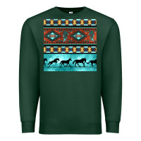 Sports Green native american aztec seamless pattern Premium Sweatshirt - BundleAndBundleShop