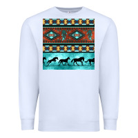 White native american aztec seamless pattern Premium Sweatshirt - BundleAndBundleShop