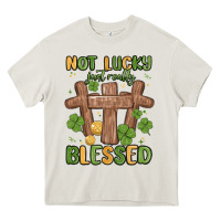 Cream not lucky just really blessed malia Heavy Core Tee - MaliasSmallBusiness