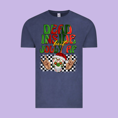Dead Inside But Jolly Af Vintage Tee Designed By Barkaloodesign