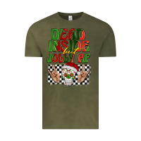 Vintage Olive dead inside but jolly af Vintage Tee - BarkalooDesign