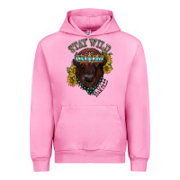 Fuchsia Pink turquoise bison Urban Hoodie - RacoonDesign