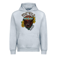 Heather Grey turquoise bison Urban Hoodie - RacoonDesign