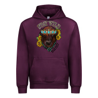 Mauve Wine turquoise bison Urban Hoodie - RacoonDesign