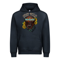 Navy turquoise bison Urban Hoodie - RacoonDesign