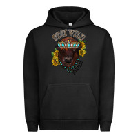 Pigment Black turquoise bison Urban Hoodie - RacoonDesign