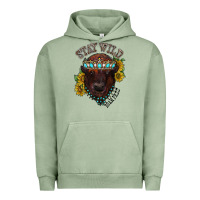 Pigment Oil Green turquoise bison Urban Hoodie - RacoonDesign