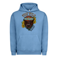 Pigment Pebble Blue turquoise bison Urban Hoodie - RacoonDesign