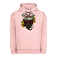 Pigment Salmon turquoise bison Urban Hoodie - RacoonDesign