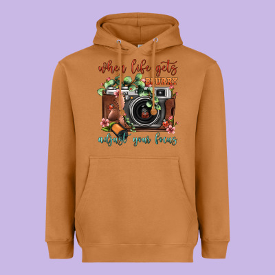 When Life Gets Blurry Adjust Your Focus Vintage Camera Heavyweight Hoodie Designed By Fadigitalartstudio
