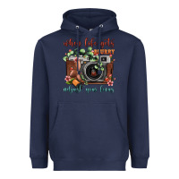 Navy When Life Gets Blurry Adjust Your Focus Vintage Camera Heavyweight Hoodie - FaDigitalArtStudio