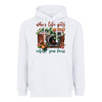 White When Life Gets Blurry Adjust Your Focus Vintage Camera Heavyweight Hoodie - FaDigitalArtStudio