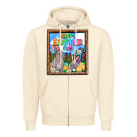 Sandshell Happy Easter Day Zipper Hoodie - OliviaCreatesArt