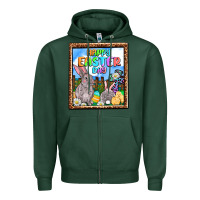 Sports Green Happy Easter Day Zipper Hoodie - OliviaCreatesArt