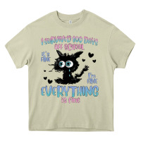 Mossy i survived 100 days of school cat Heavy Core Tee - MaliasSmallBusiness